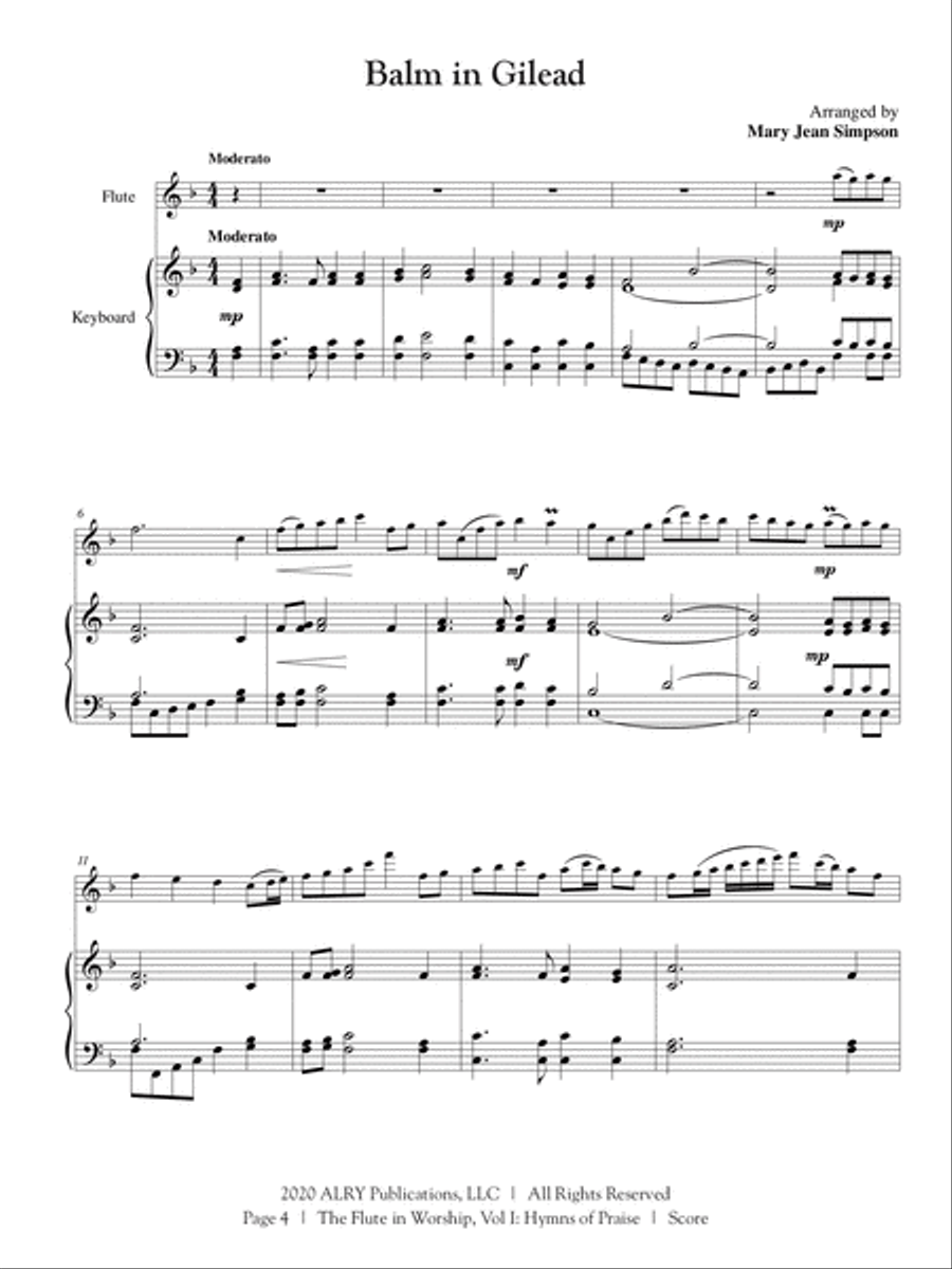 The Flute in Worship, Volume 1: Hymns of Praise for Flute and Piano Flute Solo scores gallery preview page 3