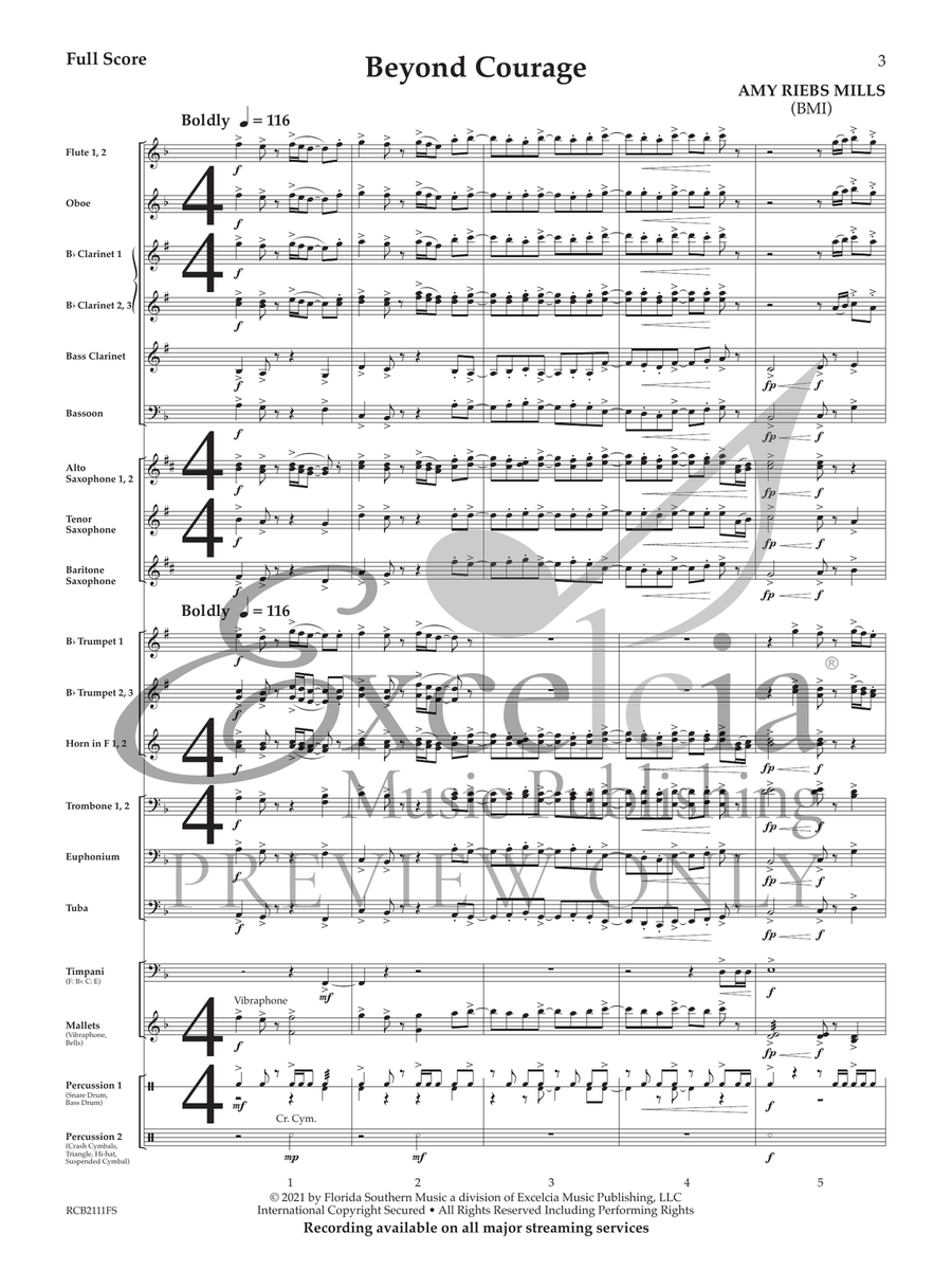 Beyond Courage Concert Band scores gallery preview page 4