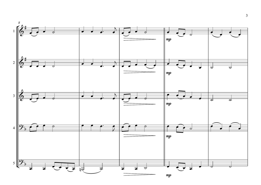 Tanzanian National Anthem for Brass Quintet. Brass Quintet scores gallery preview page 3