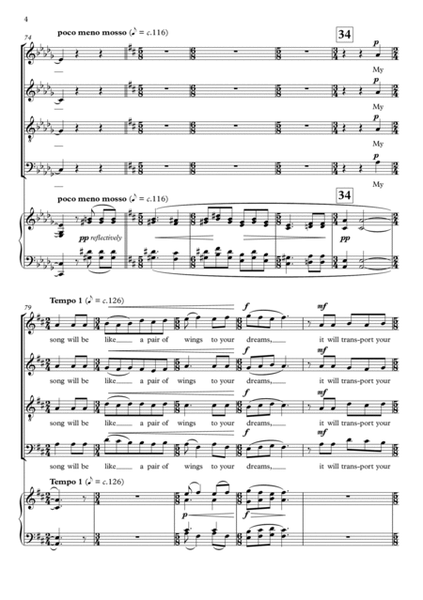 My Song (This Song of Mine) for SATB and piano by Alan Bullard 4-Part - Digital Sheet Music