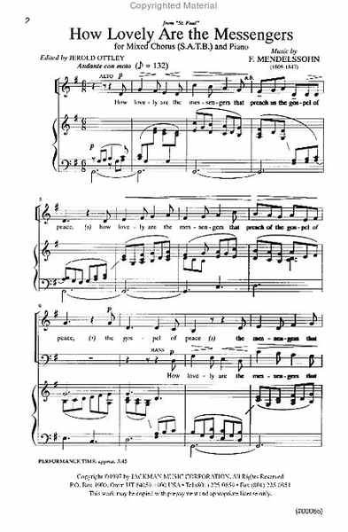 How Lovely Are the Messengers - SATB image number null