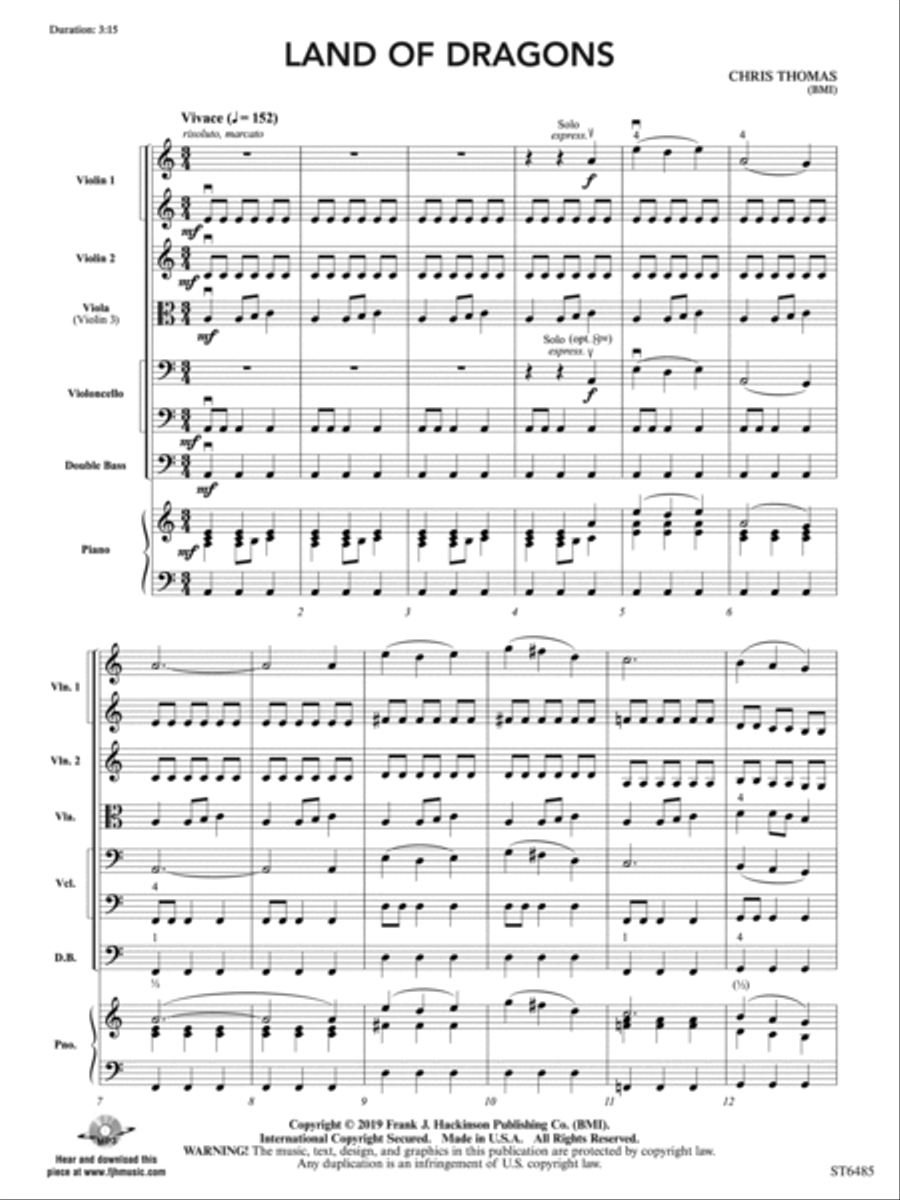 Land of Dragons: Score String Orchestra scores gallery preview page 3
