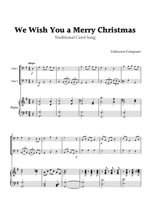 We Wish you a Merry Christmas for Tuba Duet with Piano