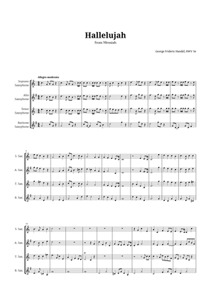 Hallelujah by Handel for Sax Quartet