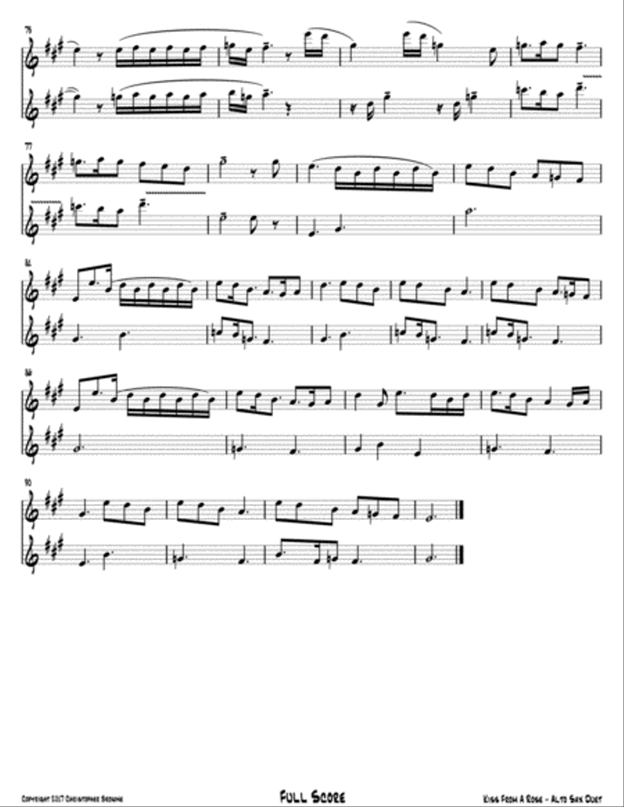 Kiss From A Rose Woodwind Duet scores gallery preview page 5