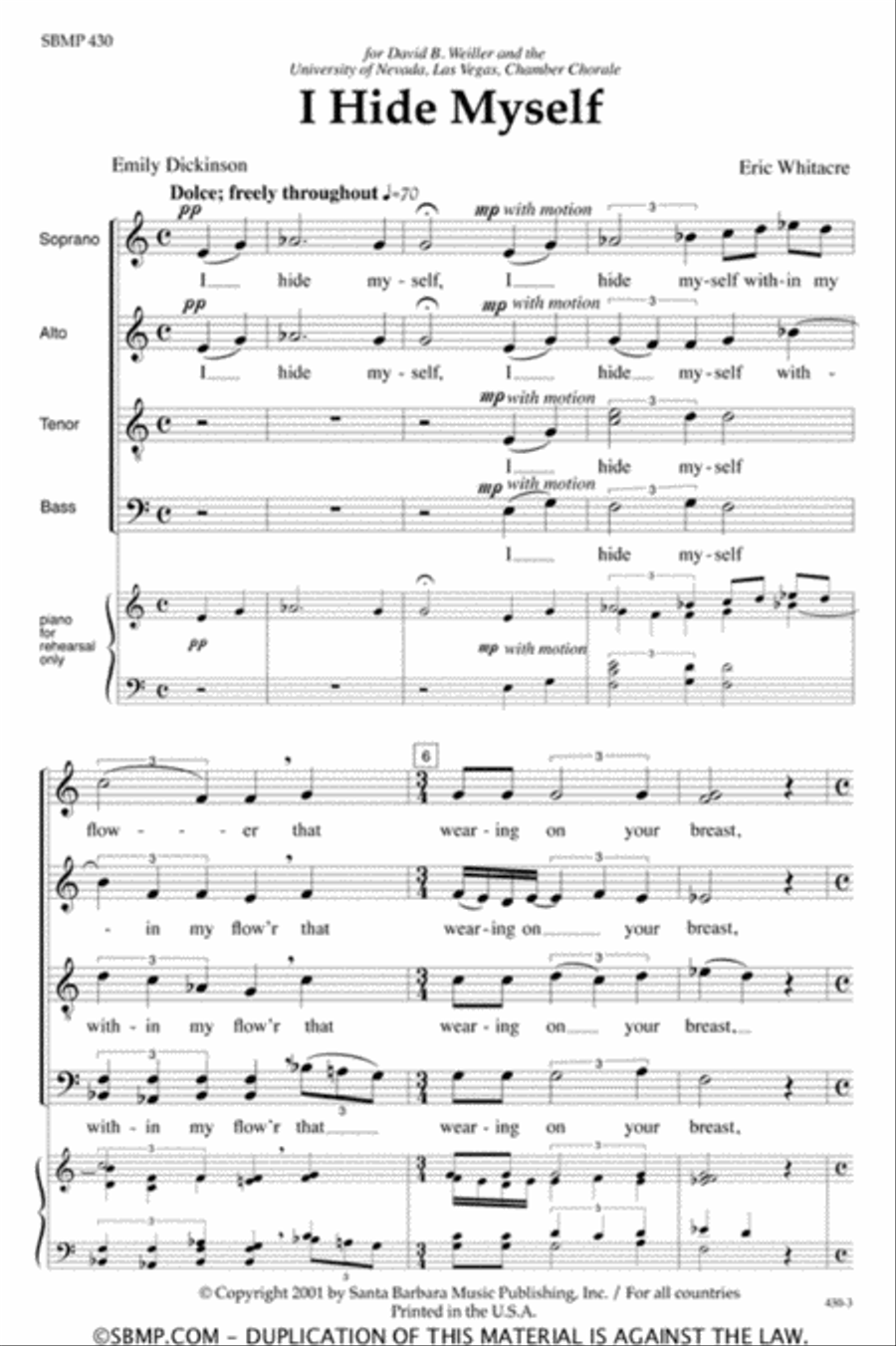 I Hide Myself - SATB Octavo 4-Part scores gallery preview page 2