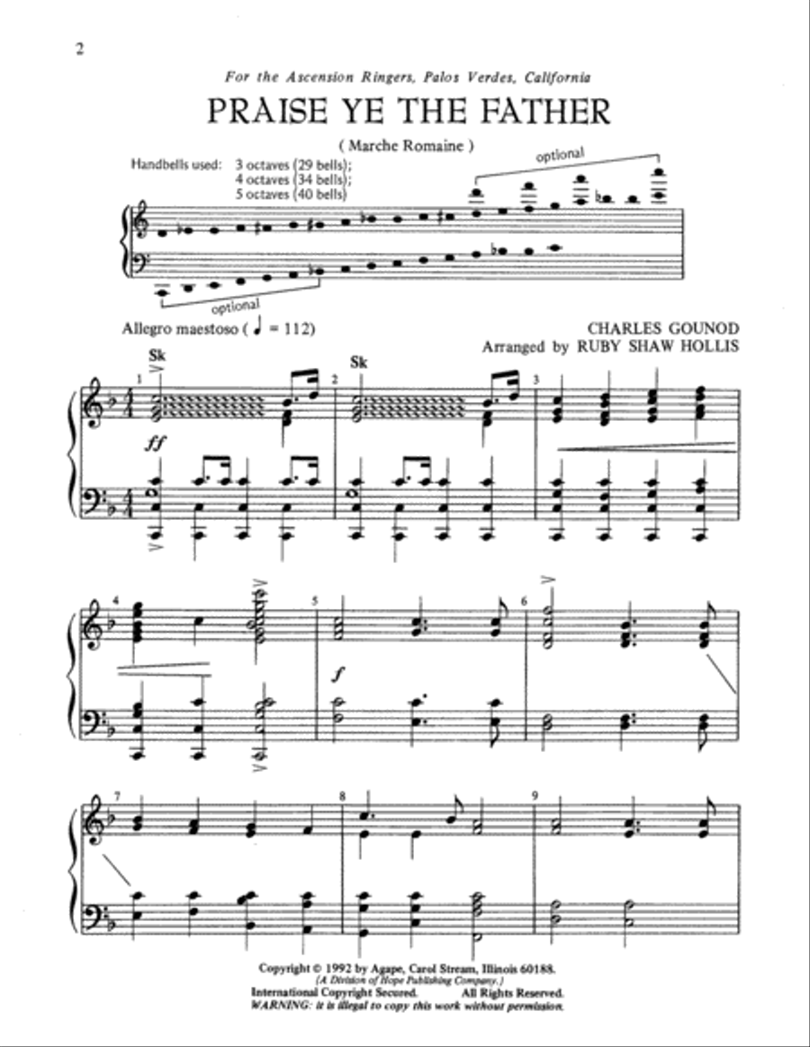 Praise Ye the Father Praise Ye the Father 5-Octaves scores gallery preview page 2