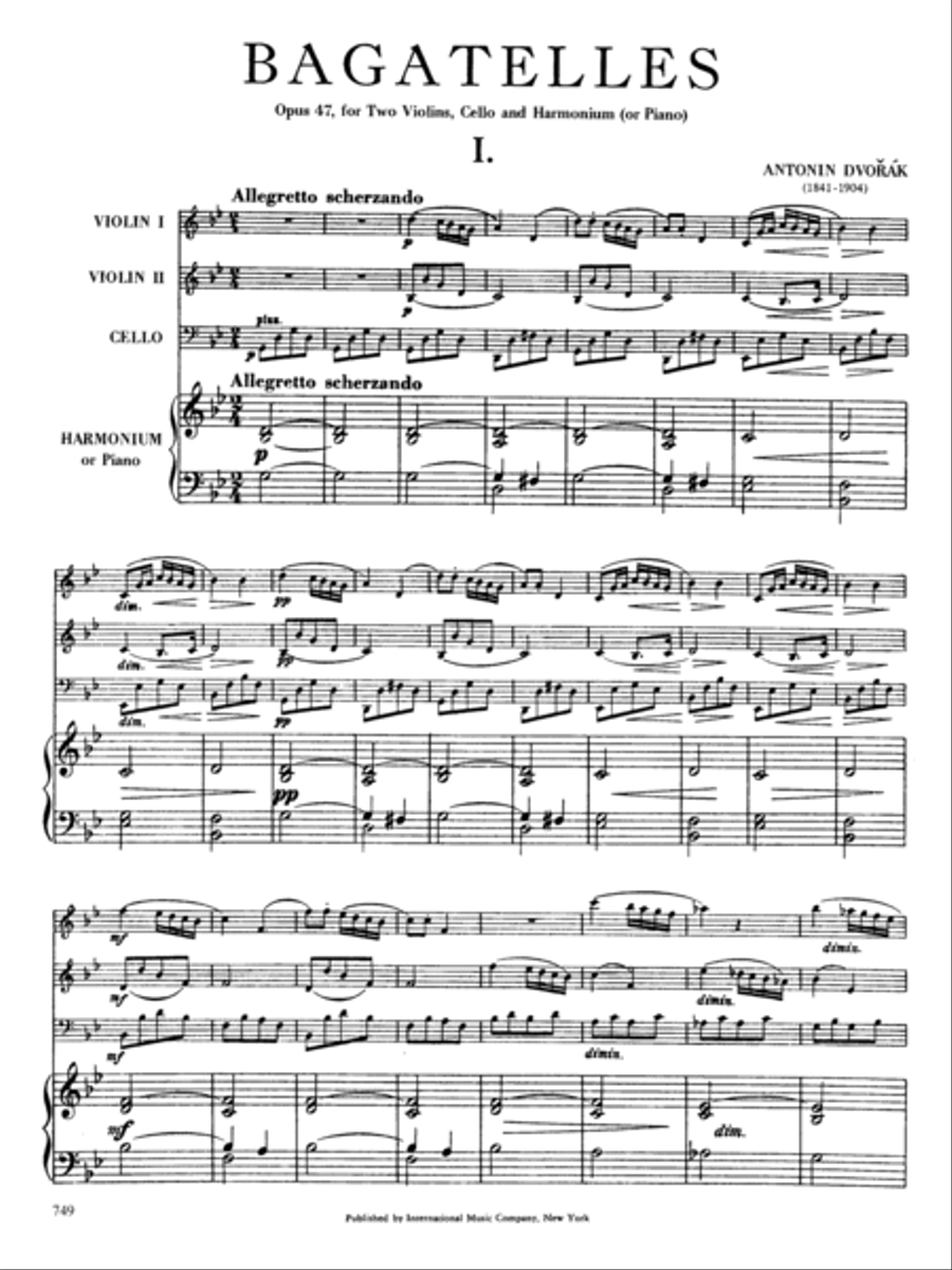 Bagatelles, Opus 47 Cello scores gallery preview page 2