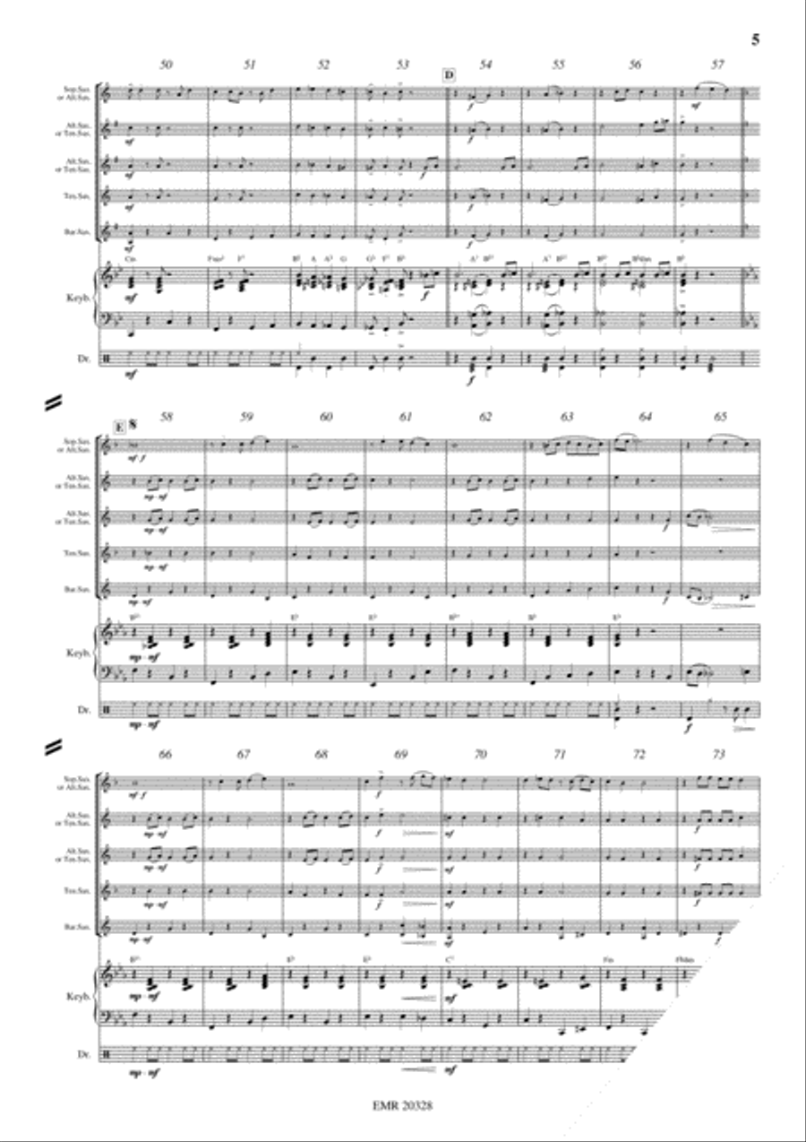Black Bottom Stomp Saxophone Quintet scores gallery preview page 5
