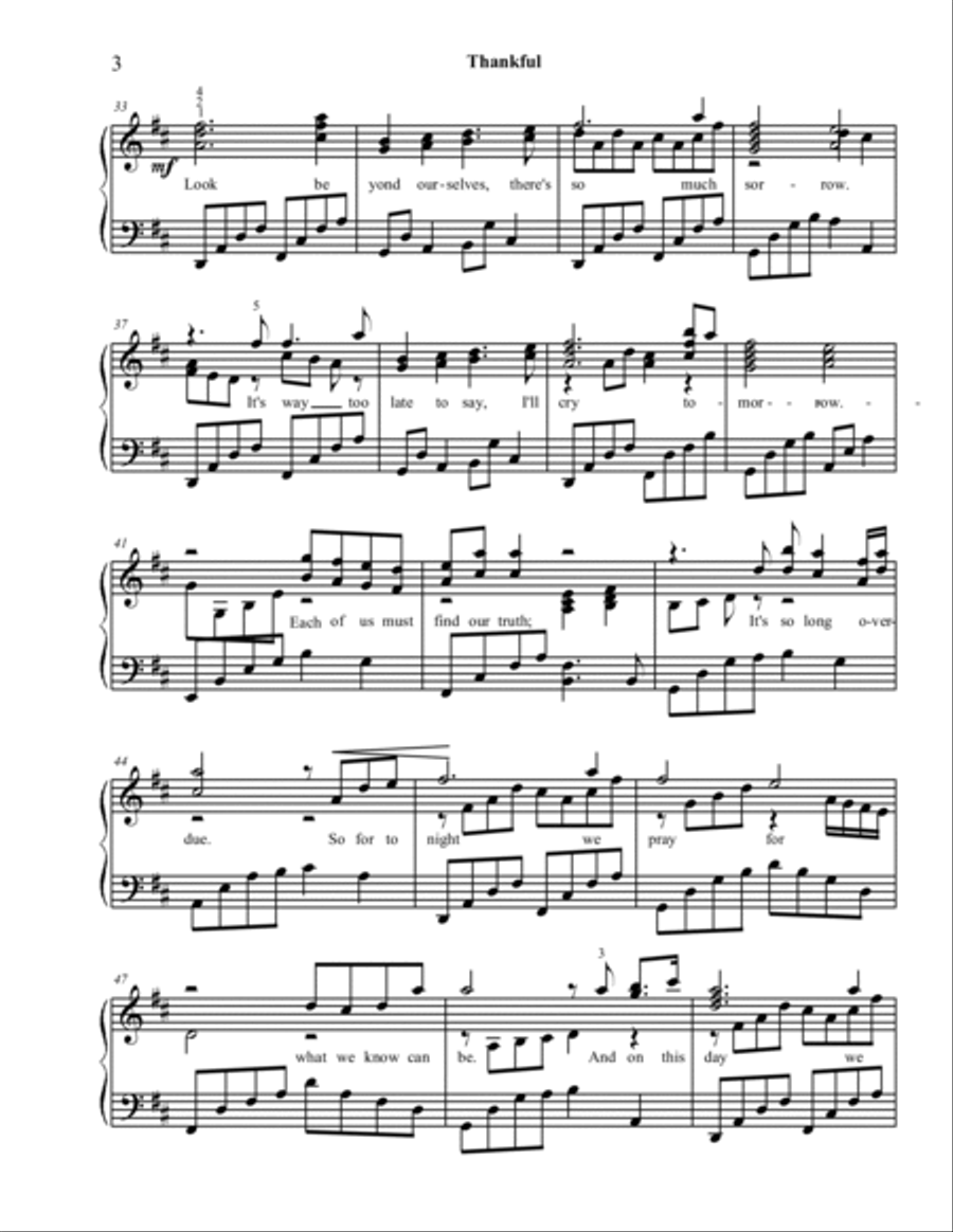 Thankful Piano Solo scores gallery preview page 4