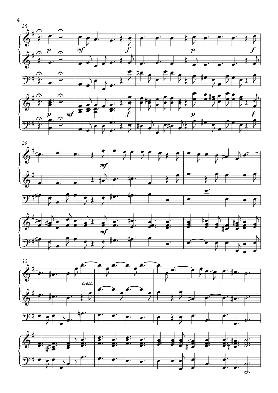 Pastorale from Christmas Concerto, Op. 6 no. 8 (A. Corelli) - Organ-piano duet Organ Accompaniment scores gallery preview page 4