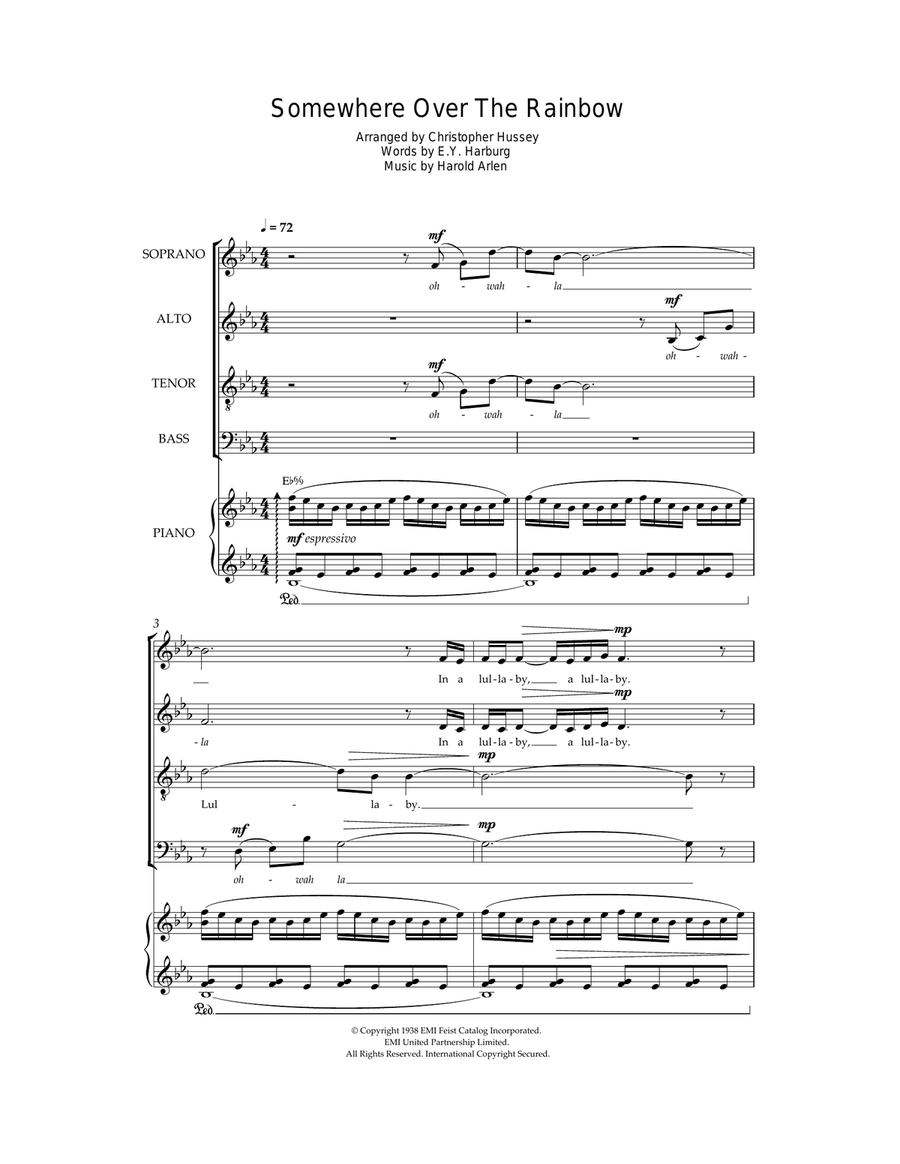 Over The Rainbow (from 'The Wizard Of Oz') Choir scores gallery preview page 1