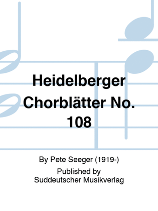 Heidelberger Chorblätter No. 108