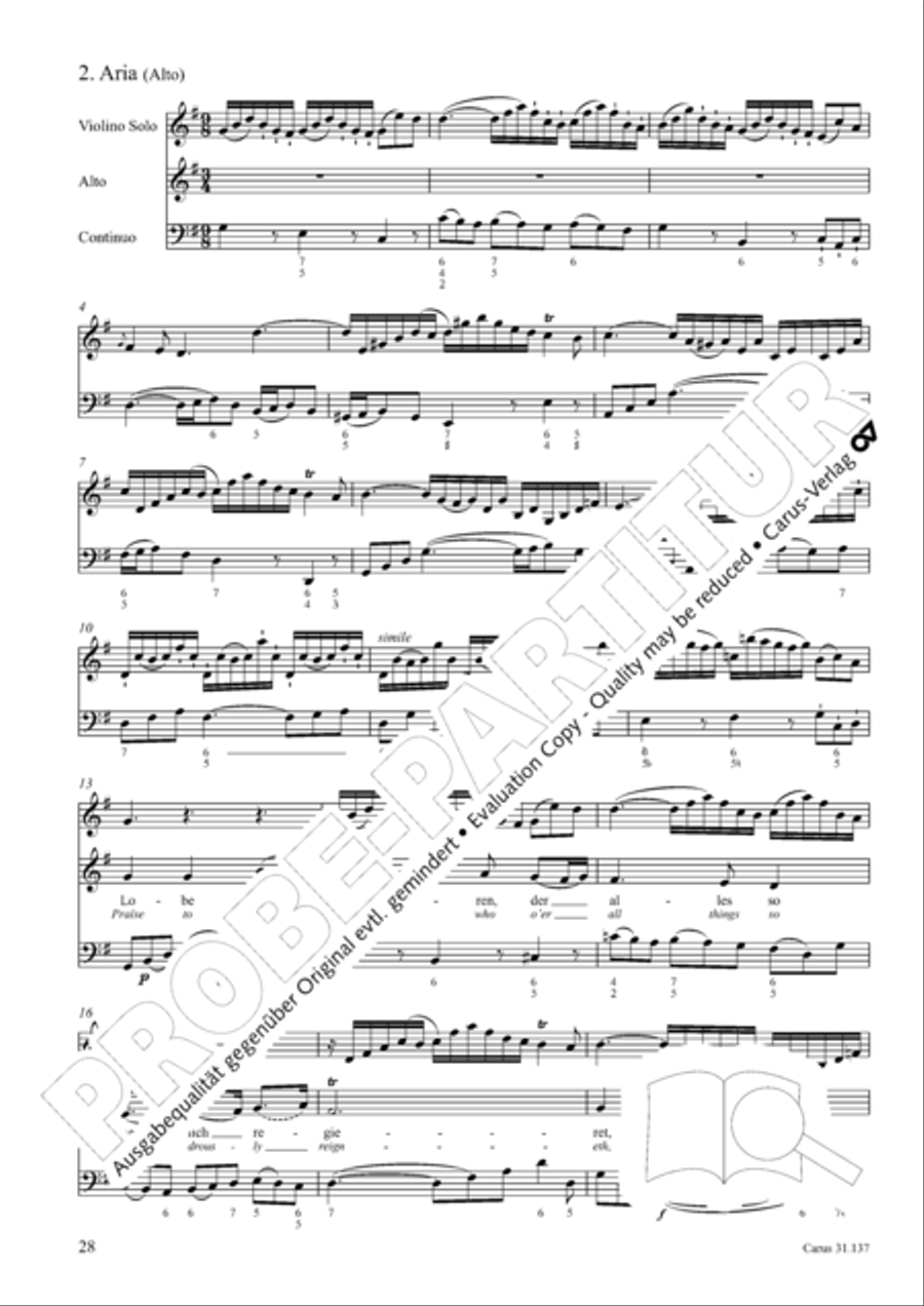 Praise ye, Almighty God, King and our ruler exalted (Lobe den Herren, den machtigen Konig der Ehren) ATB scores gallery preview page 29