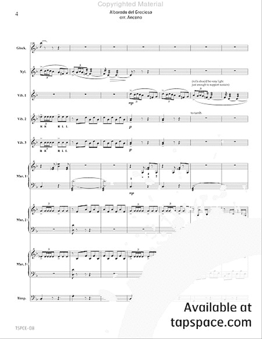 Alborada del Gracioso Percussion Ensemble scores gallery preview page 7