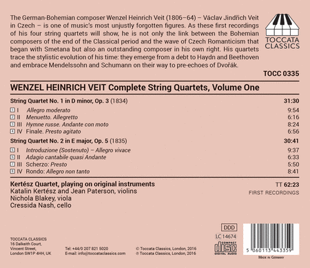 Wenzel Heinrich Veit: Complete String Quartets, Vol. 1
