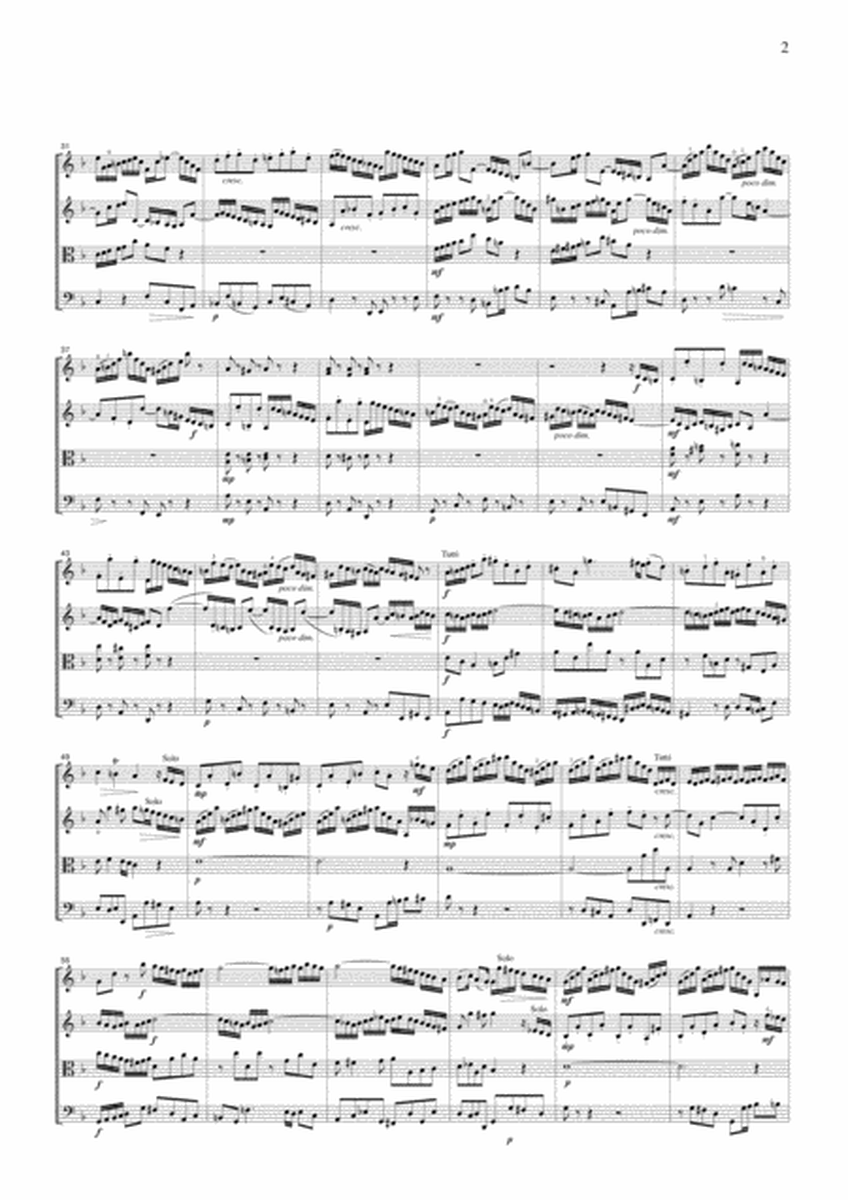 J.S.Bach Concerto for 2 Violins in d BWV1043, for string quartet, CB224 image number null