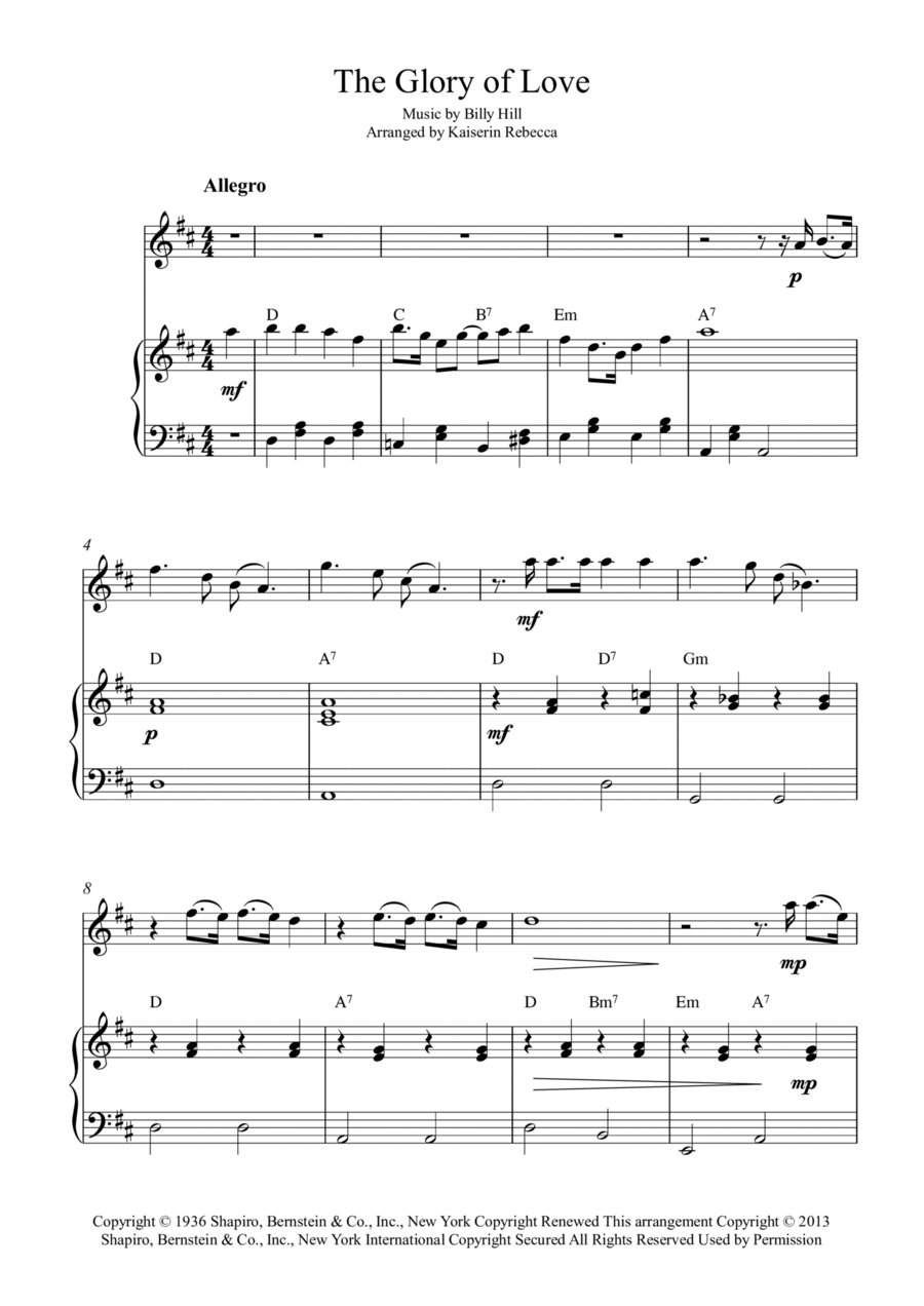 The Glory Of Love The Glory Of Love Flute Solo scores gallery preview page 1