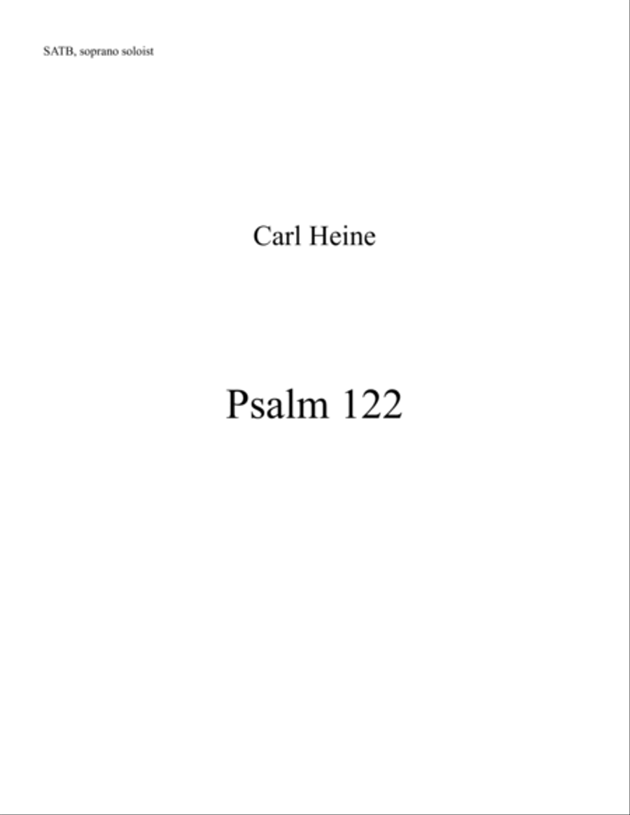 Psalm 122 (SATB, soprano soloist) 4-Part scores gallery preview page 1