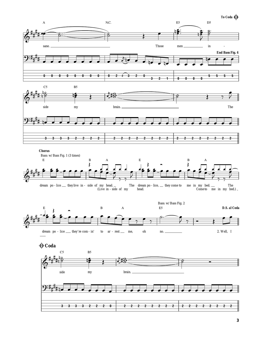 Dream Police Acoustic Guitar scores gallery preview page 3