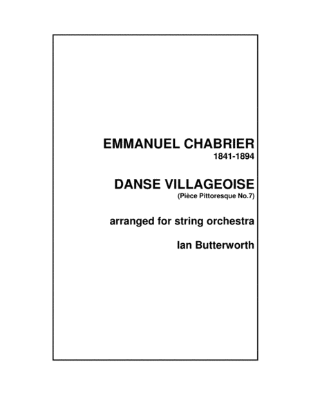 CHABRIER Danse Villageoise for string orchestra image number null