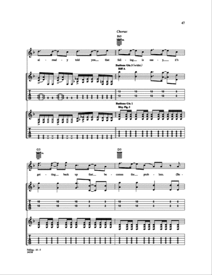Falling Electric Guitar scores gallery preview page 5