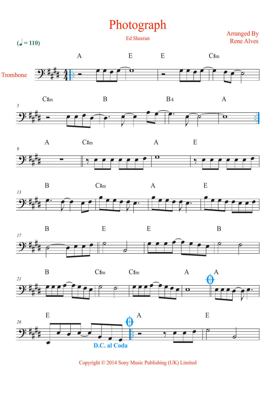 Photograph Trombone Solo scores gallery preview page 1