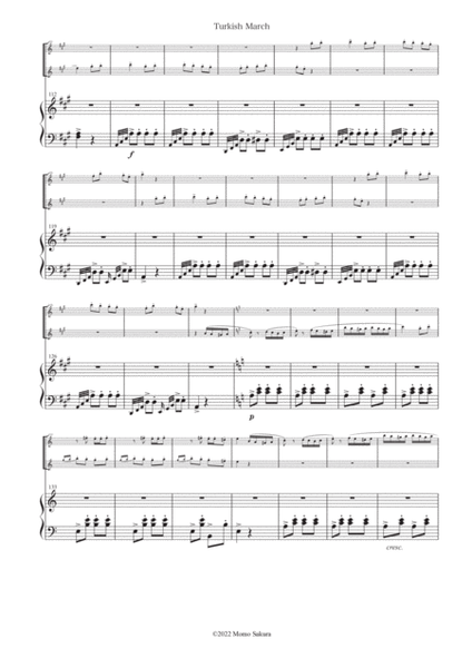 Turkish March by Mozart for Flute, Oboe (or 2 Flutes) and Piano image number null