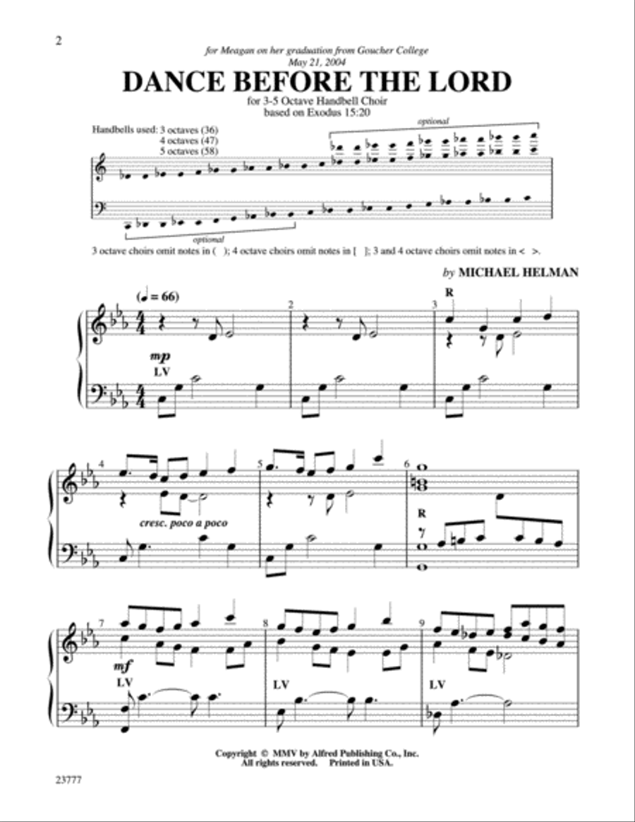 Dance Before the Lord Handbell Choir scores gallery preview page 2