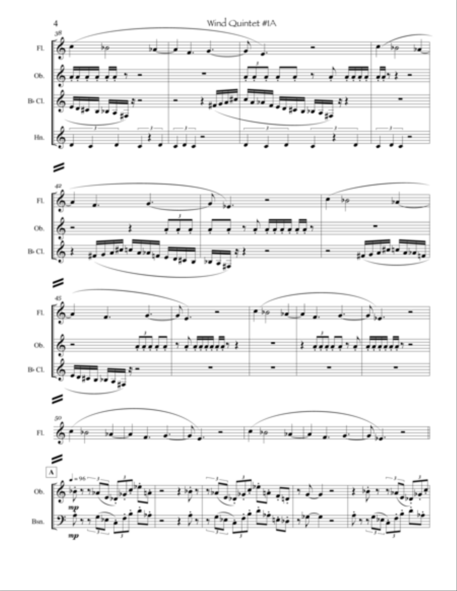 Wind Quintet #1A Woodwind Quintet scores gallery preview page 6