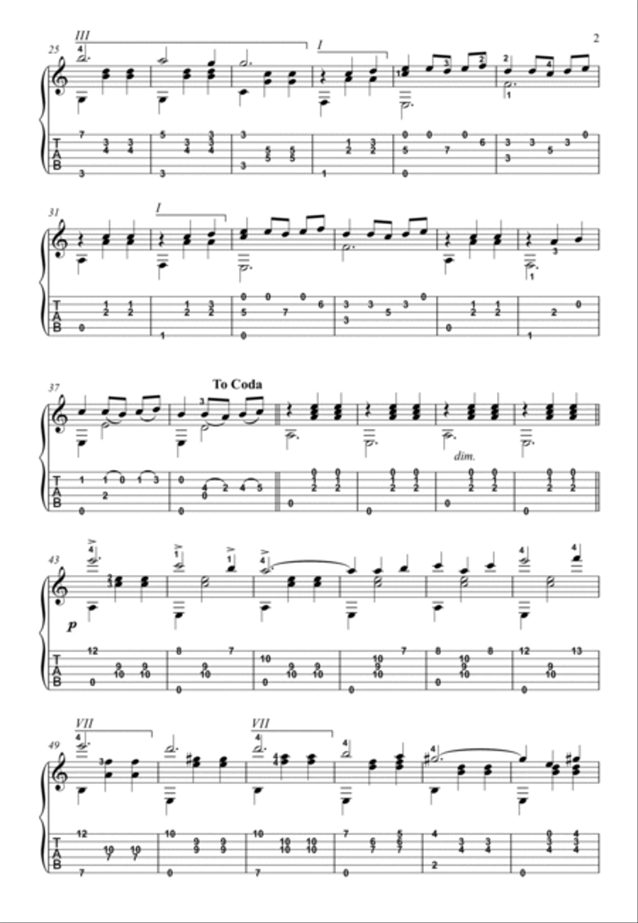 Waltz 2 Guitar solo Acoustic Guitar scores gallery preview page 2