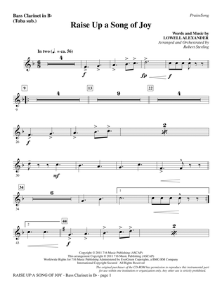 Raise Up A Song Of Joy - Bass Clarinet (sub. Tuba)