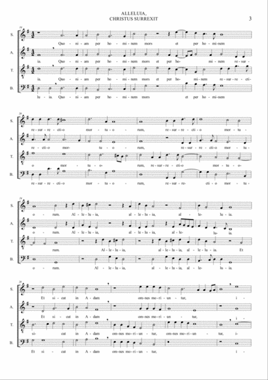 ALLELUIA, CHRISTUS SURREXIT - Anerio F. - For SATB Choir 4-Part scores gallery preview page 3