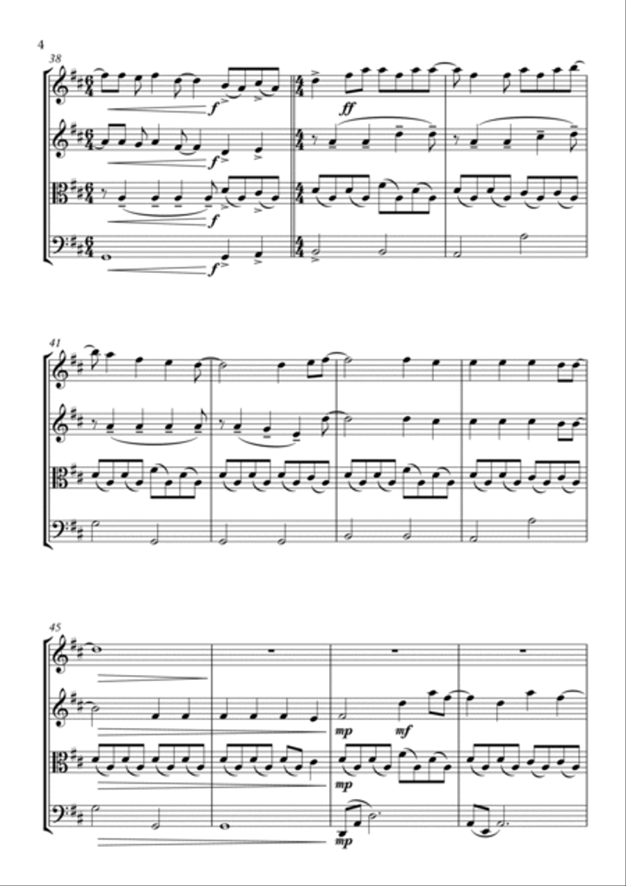 Dancing On My Own String Quartet scores gallery preview page 4