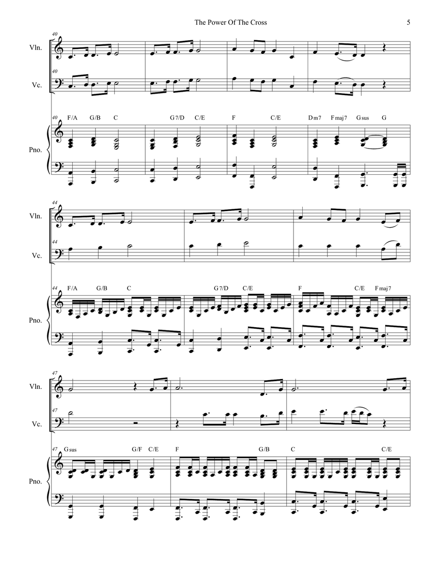 The Power Of The Cross (Oh To See The Dawn) Piano Trio scores gallery preview page 5