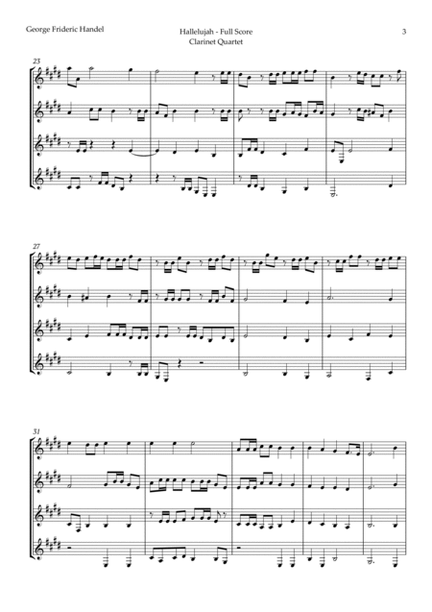 Hallelujah from Messiah by Handel for Clarinet Quartet image number null