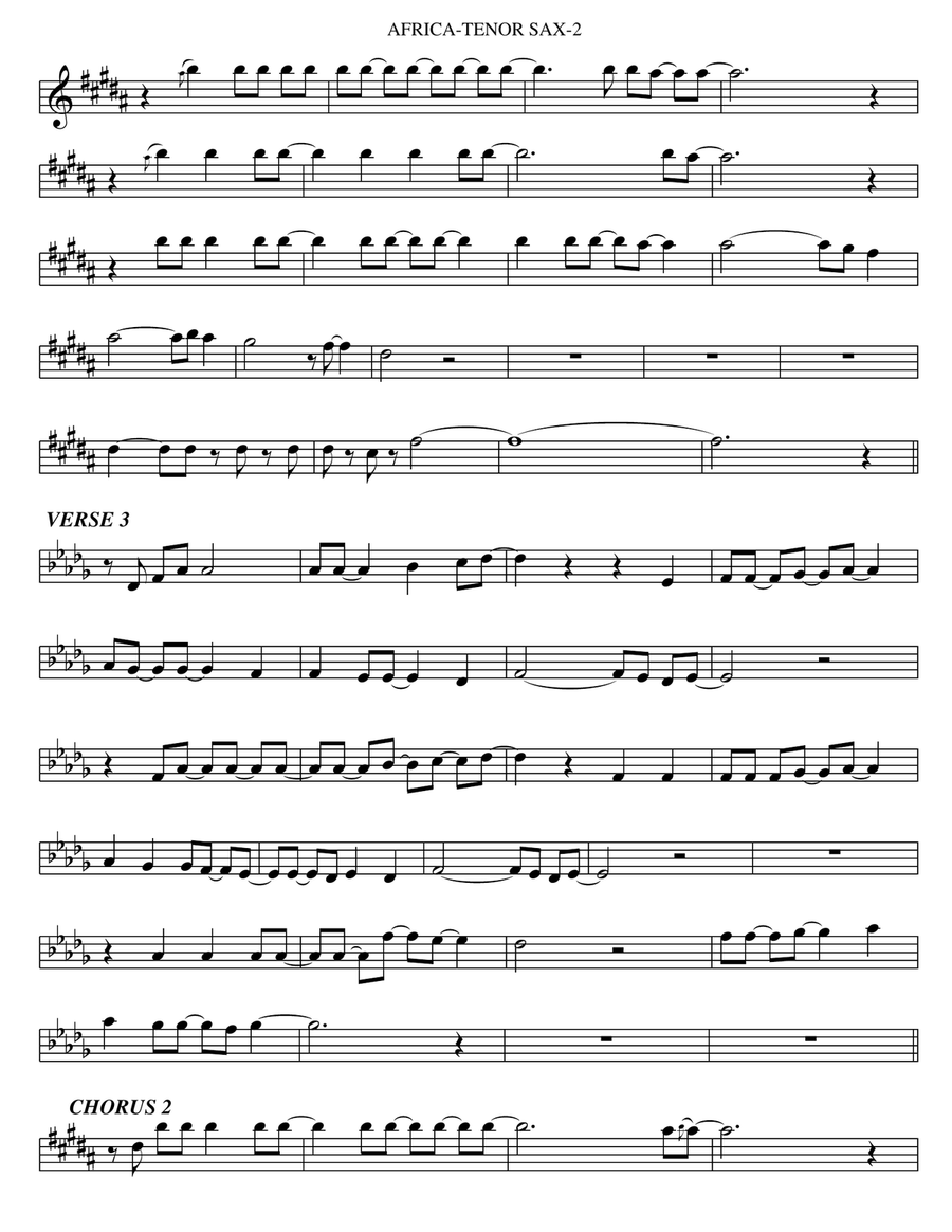 Africa Tenor Saxophone scores gallery preview page 2