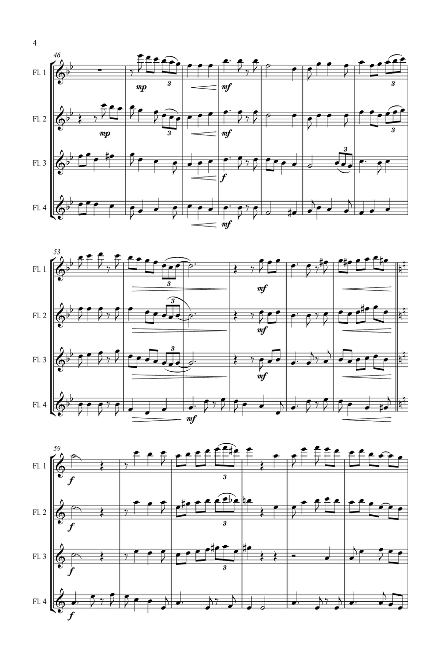 Jazz Carols Collection for Flute Quartet - Set Seven Flute Quartet scores gallery preview page 5