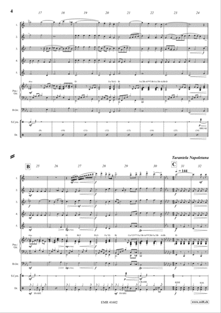 Greetings From Italy Saxophone Quintet scores gallery preview page 4