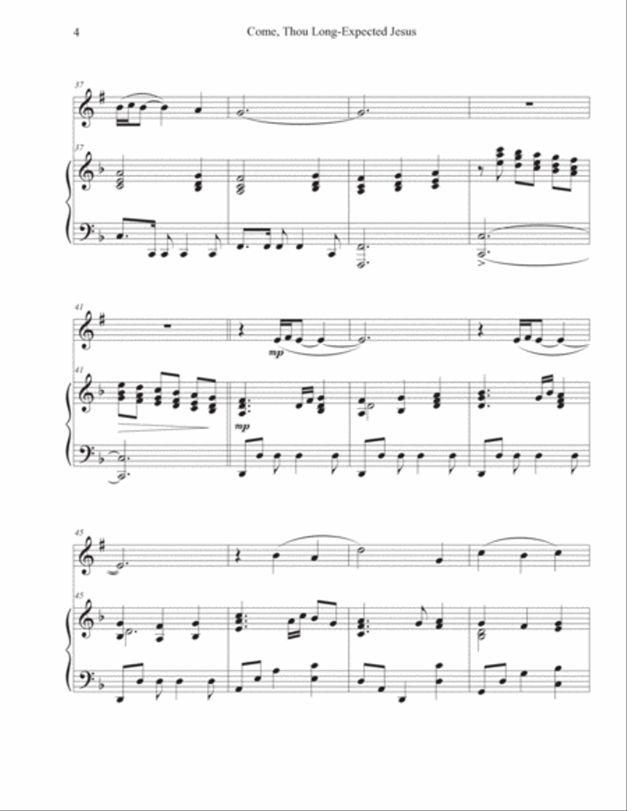 Come, Thou Long-Expected Jesus (Clarinet-Piano) Clarinet Solo scores gallery preview page 4