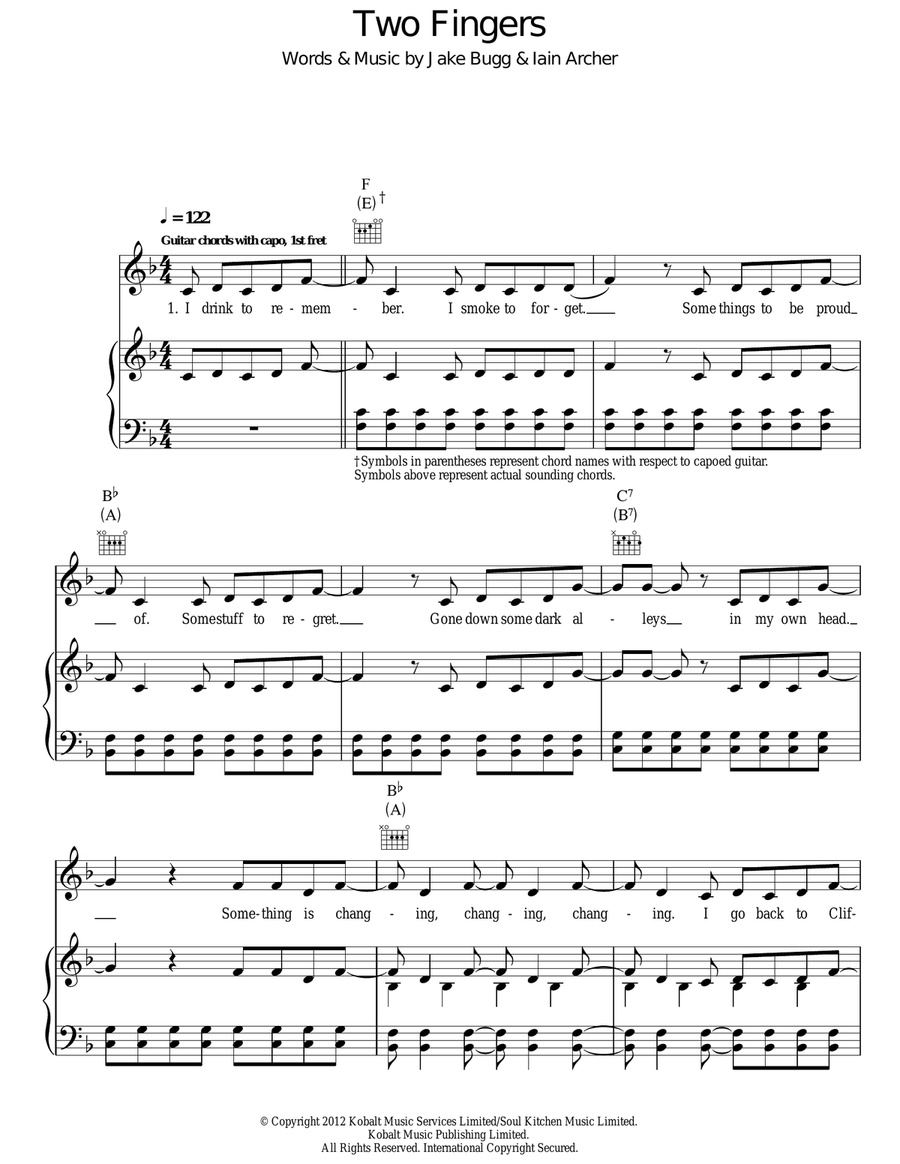 Two Fingers Acoustic Guitar scores gallery preview page 1