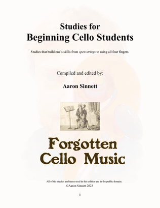 Book cover for Studies for Beginning Cello Students