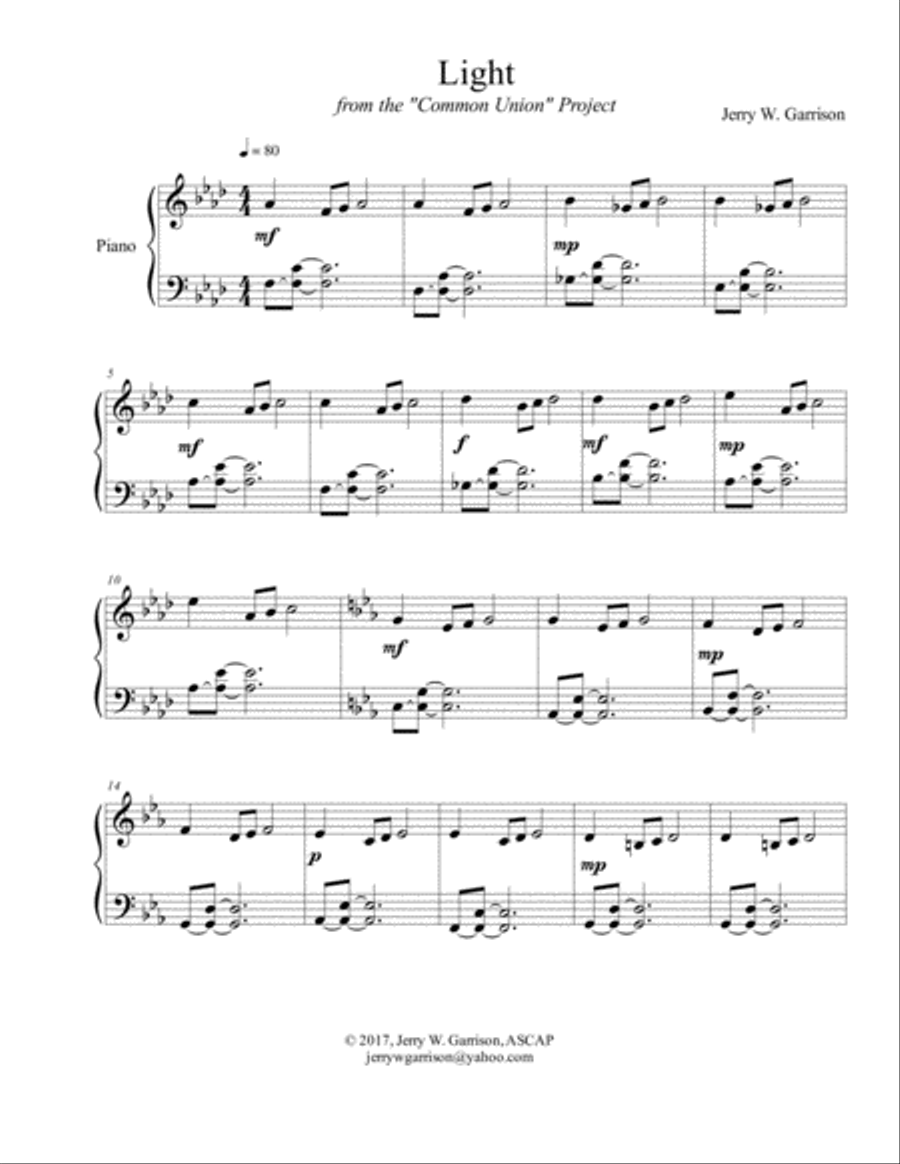 Light Easy Piano scores gallery preview page 2