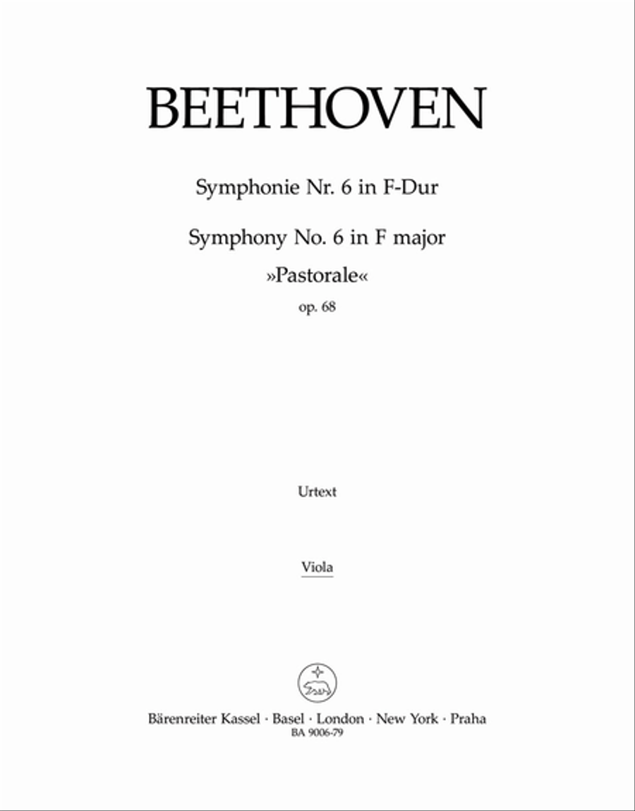 Symphony, No. 6 F major, Op. 68 'Pastorale' Viola scores gallery preview page 1