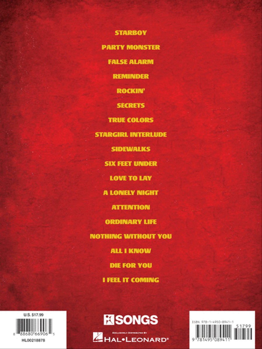 The Weeknd - Starboy Piano, Vocal, Guitar scores gallery preview page 6