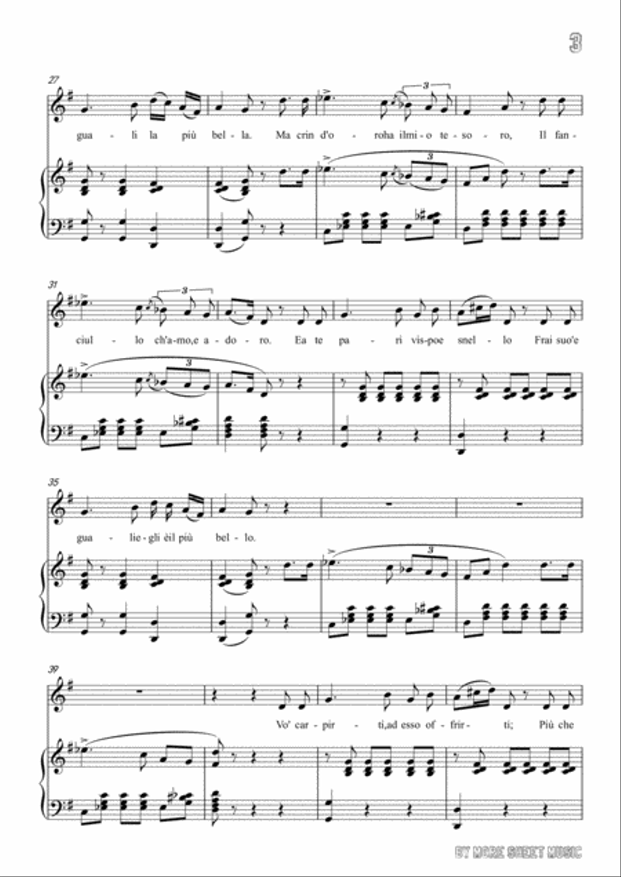 Bellini-La farfalletta in G Major,for voice and piano Voice Solo scores gallery preview page 5