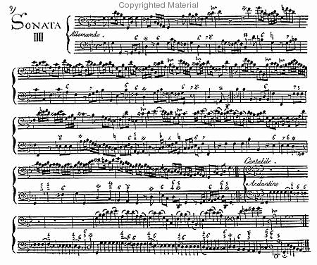 VI sonatas for bassoon or cello with continuo bass. Opus 3 c. 1735