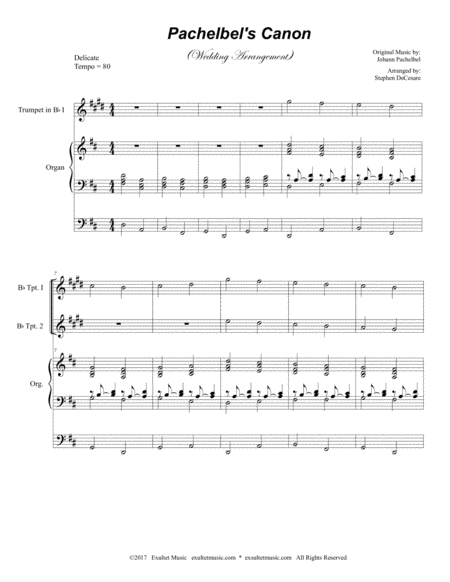 Pachelbel's Canon (Wedding Arrangement for Brass Quartet - Organ Accompaniment) image number null