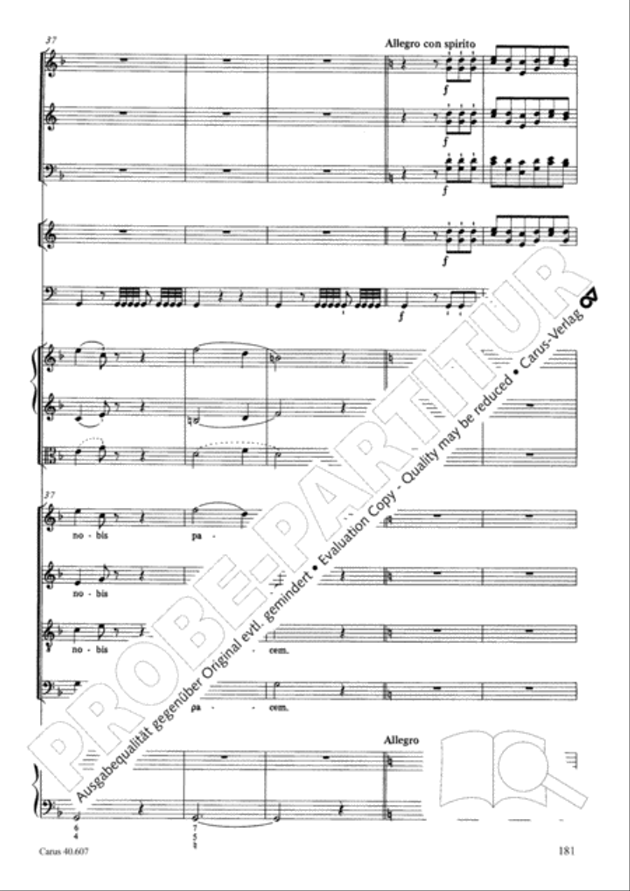 Mass in time of war (Missa in tempore belli) 4-Part scores gallery preview page 190