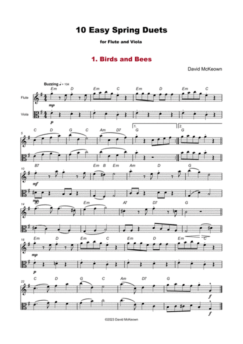 10 Easy Spring Duets for Flute and Viola